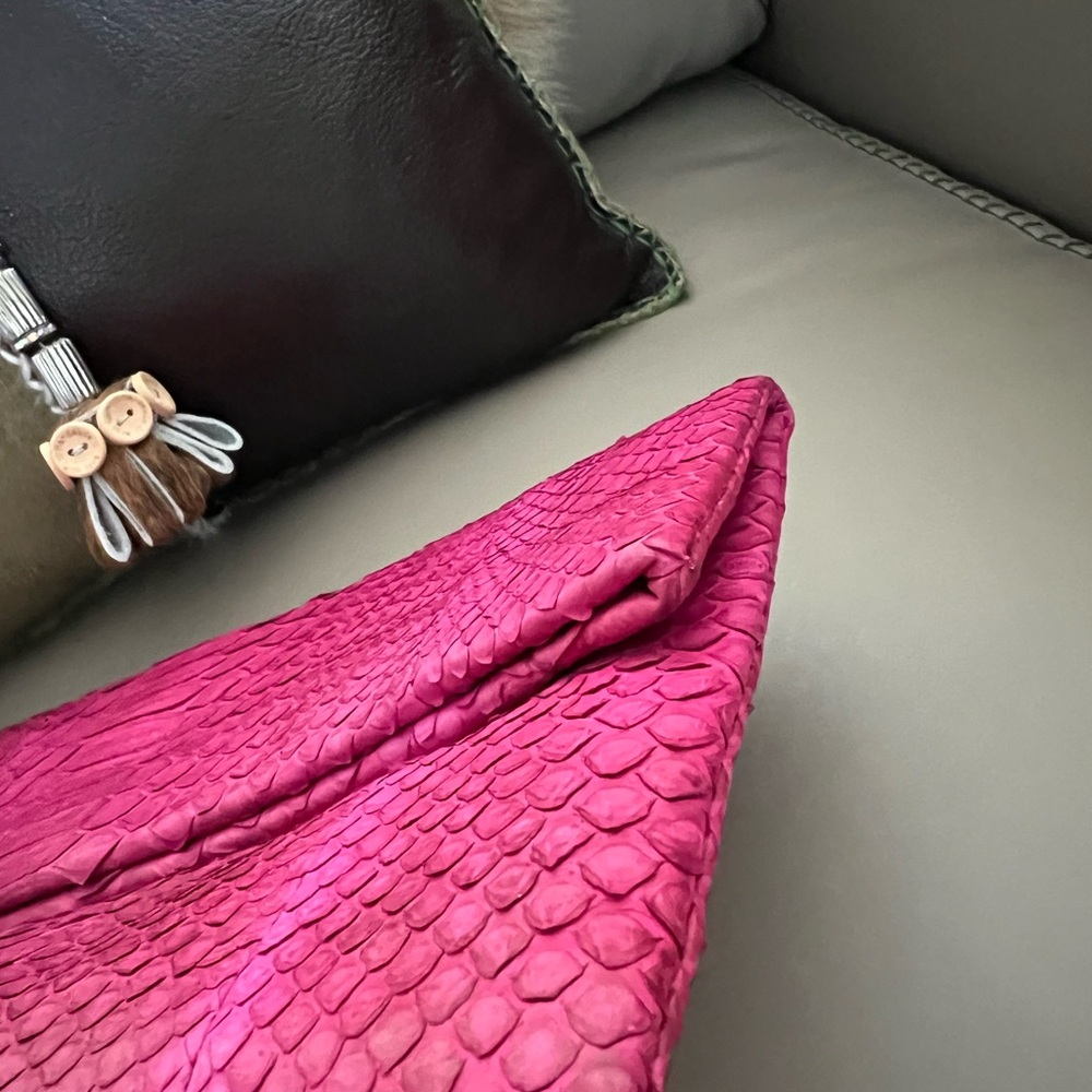 Real Python Skin Clutch – Pink Statement Piece - Picture 9 of 10